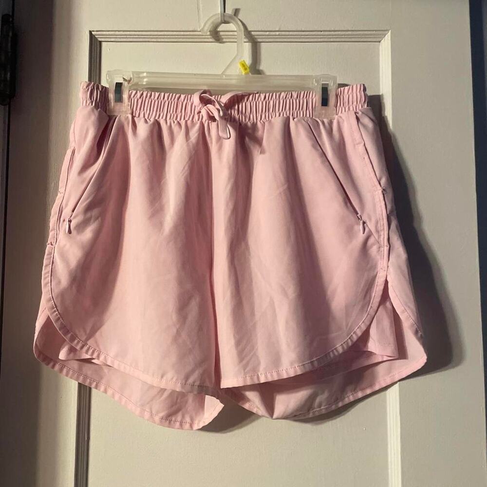 Pink shorts with drawstring waist
